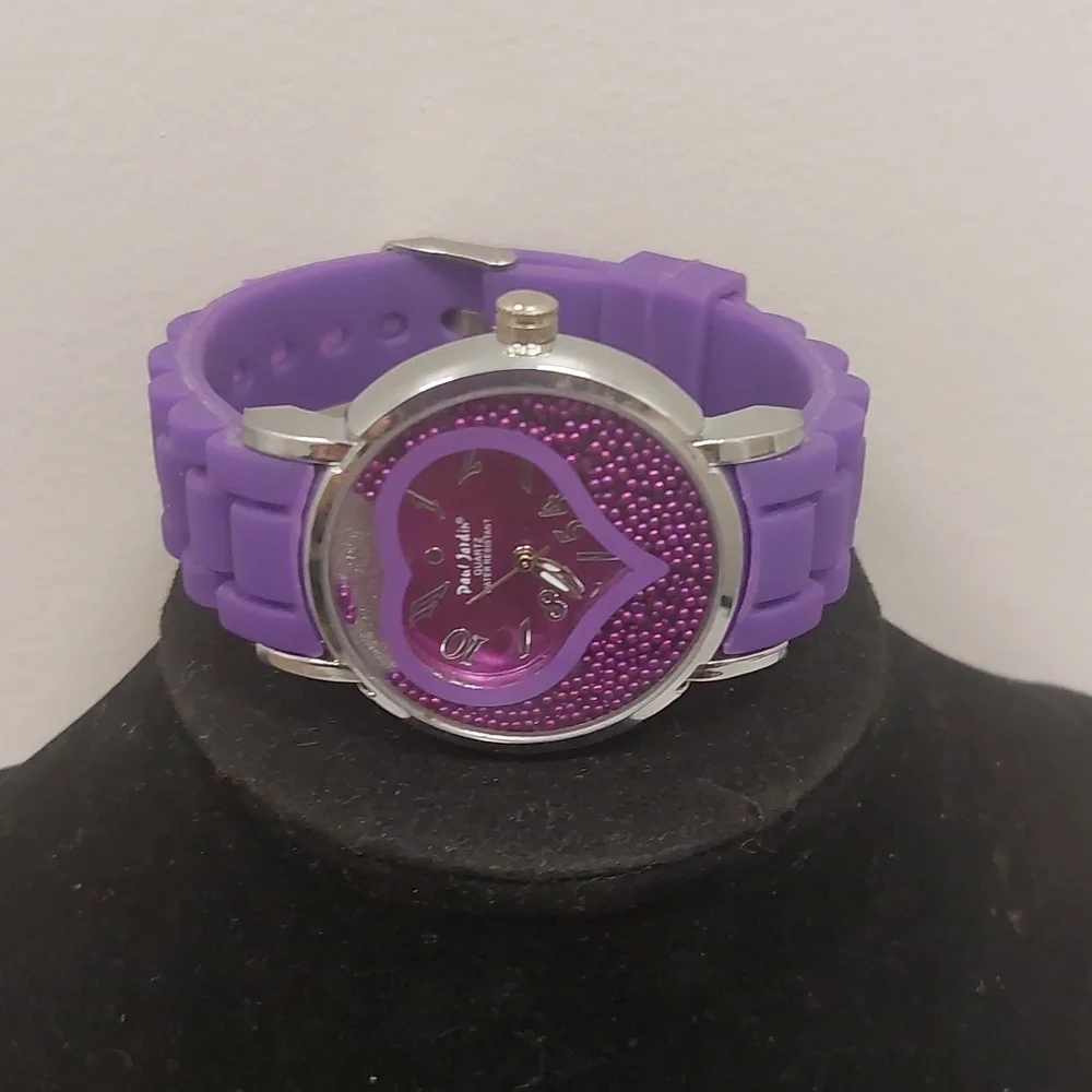 Paul Jardin Purple Stainless Steel Water Resistant Analog Silicone Watch